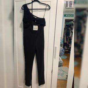 Black off the shoulder jumpsuit